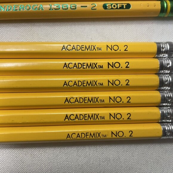 Vintage Wood Pencil No. 2 Lot Unsharpened Academic Dixon HB And Ticonderoga Soft - Picture 15 of 15